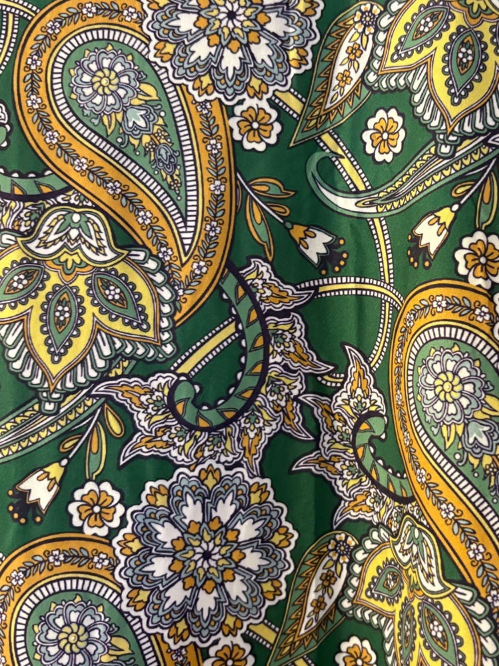 MWT- 2XL Gold Paisley 3/4 Sleeve Tunics Dressy Casual Loose Blouses Swing Flare - Picture 8 of 10